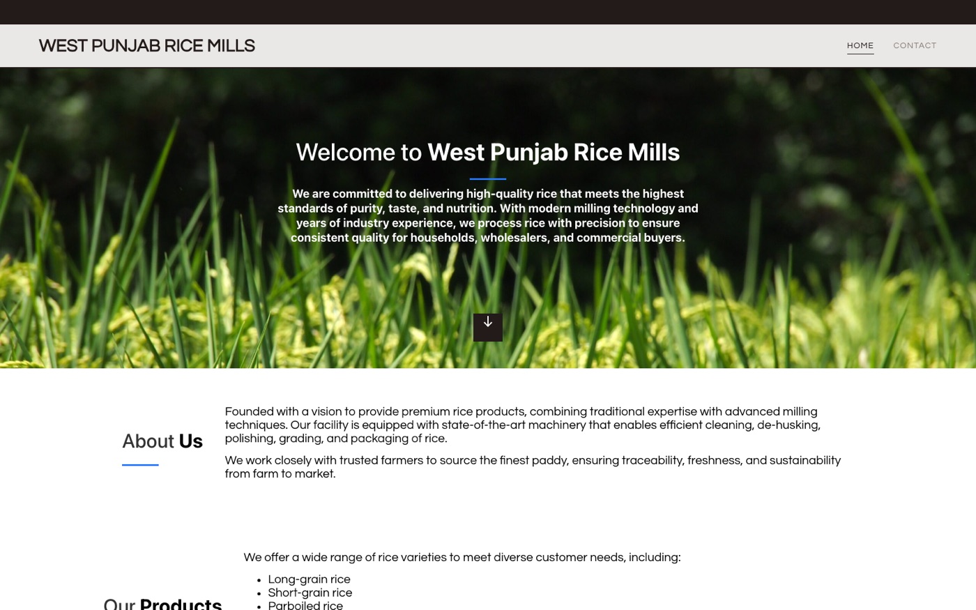West Punjab Rice Mills website